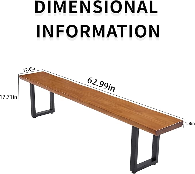 Durable Solid Wood Top Bench - Image 3