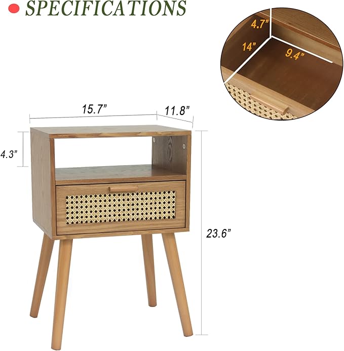MaxSmeo Mid Century Modern Nightstand - Image 3