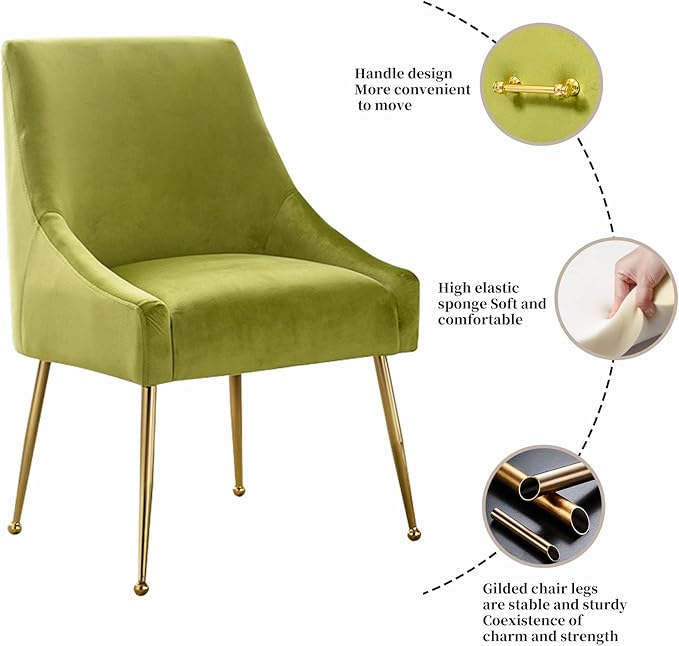 Velvet Dining Chairs Set of 2, Furniture Collection Modern Contemporary - Image 4