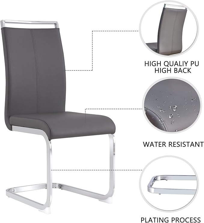 Dining Chairs Set, Kitchen Modern Metal Chairs - Image 8