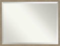 Amanti Art Brown Wall Mirror 32x42 Florence Light Brown Rectangle Bathroom by AmantiArt