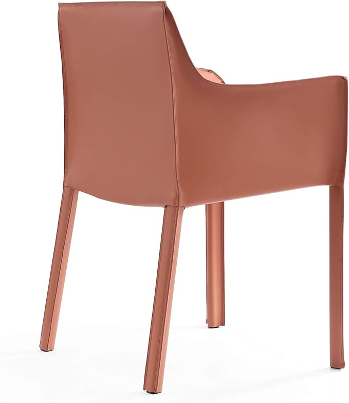 Manhattan Comfort Vogue Modern Faux Leather Dining Chairs, Metal Frame - Image 6