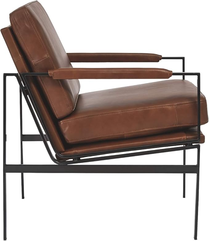 Signature Design by Ashley Puckman Mid-Century Modern Leather Accent Chair - Image 9
