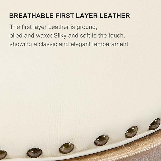Cow top Leather Wooden Bar Stools, 360 Degree Swivel Bar Height Chair - Image 9