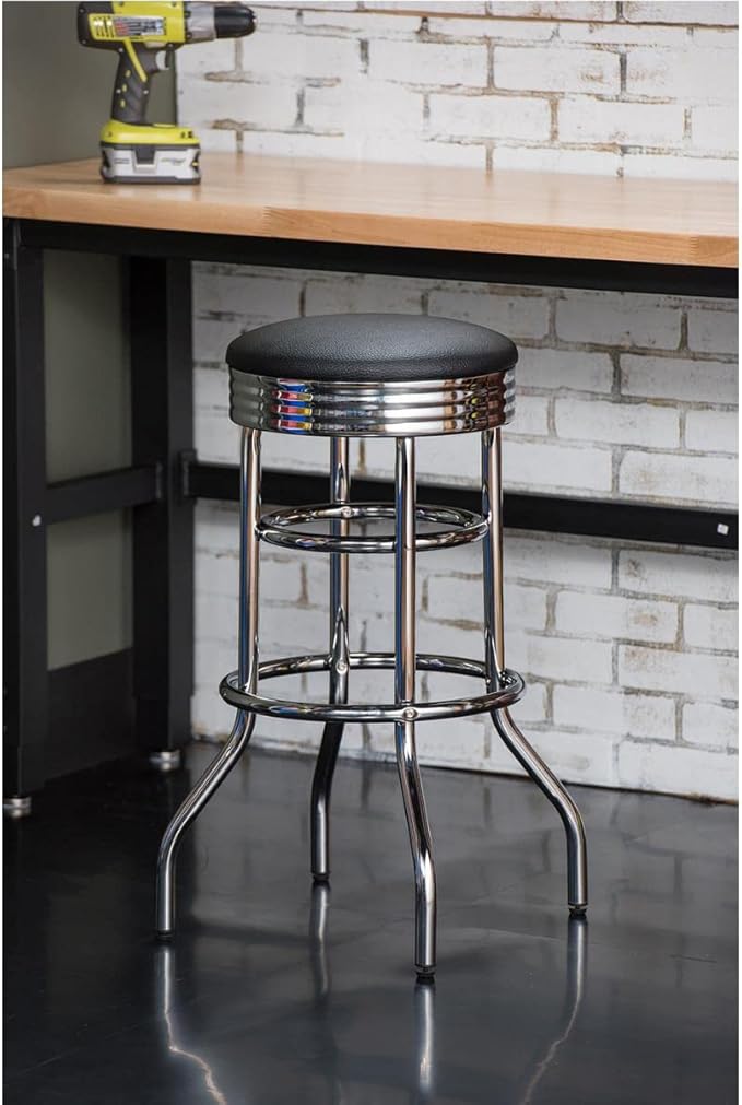 TRINITY Heavy Duty 30-Inch Backless Swivel Bar Stool - Image 4