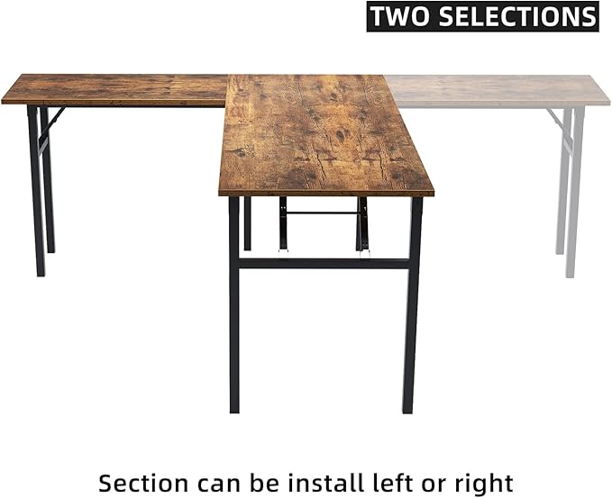 DlandHome L-Shaped Desk Large Corner Desk Folding Table Computer Desk Home - Image 5