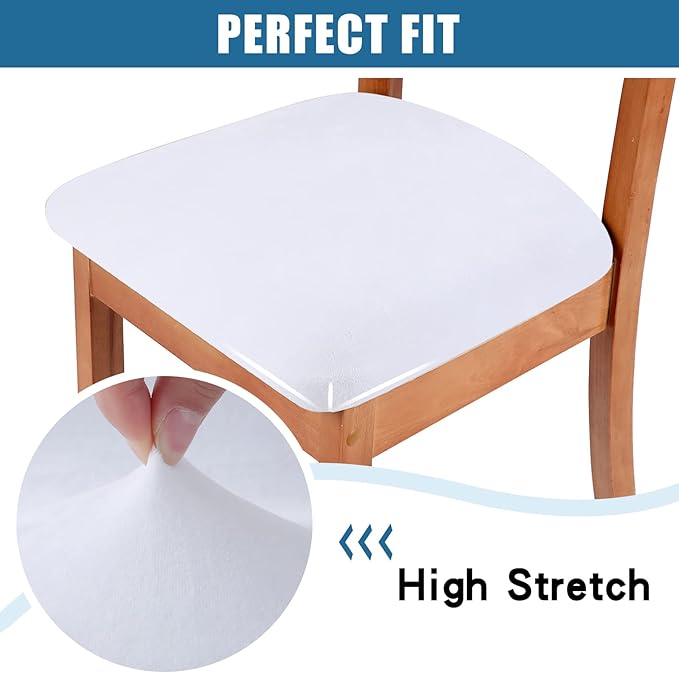 Smiry Velvet Seat Covers for Dining Room Chair Set of 2, Stretch Fit Removable - Image 4