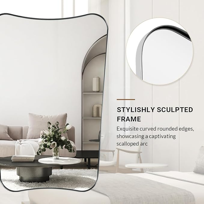 ANDY STAR Chrome Mirror for Bathroom, 22x30 Inch Asymmetrical Mirror, Polished - Image 8