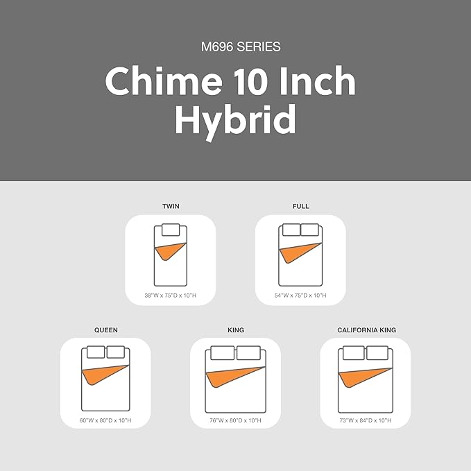 Signature Design by Ashley King Size Chime 10 Inch Medium Firm Hybrid Mattress - Image 7