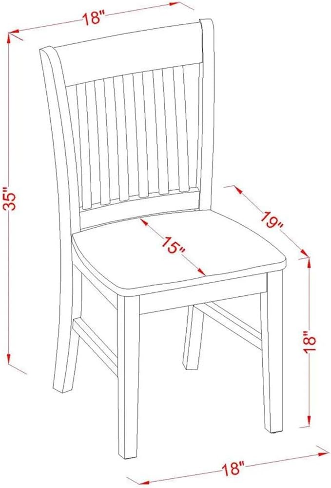 East West Furniture SHNO5-LWH-W 5 Piece Kitchen Table & Chairs Set Includes a - Image 6