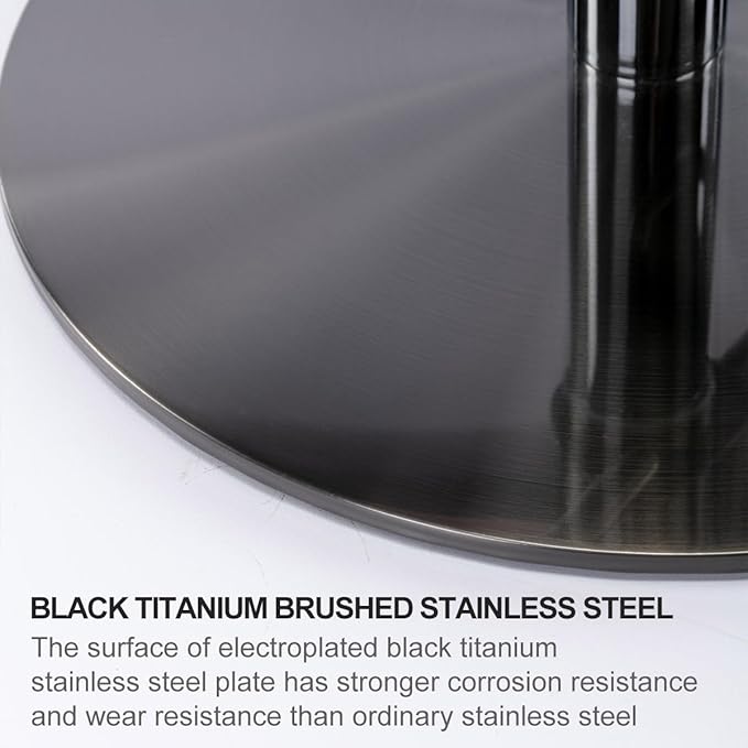 Black Titanium Stainless Steel Bar Stools, Grade Modern Leather Bar Chair - Image 7