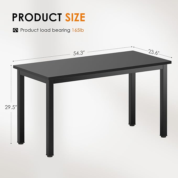 DlandHome Large Computer Desk, Composite Wood Board, Decent and Steady Home - Image 2