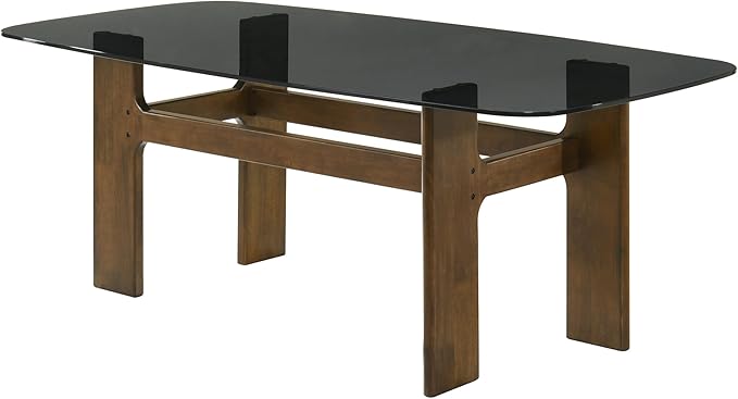 Armen living Ileena Mid-Century Modern 79 in. Rectangle Wood Dining Table in - Image 3