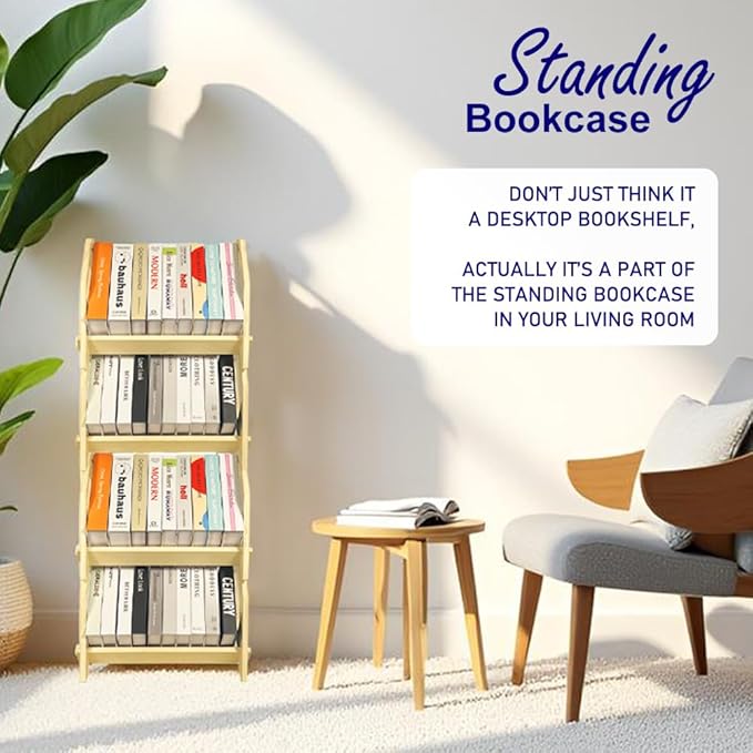 Desktop Bookshelf, Stackable Book Organizer - Image 4