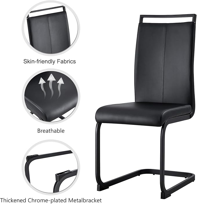 Modern Dining Chairs Set of 6, High Back Kitchen Chairs, Side Room Chair - Image 6