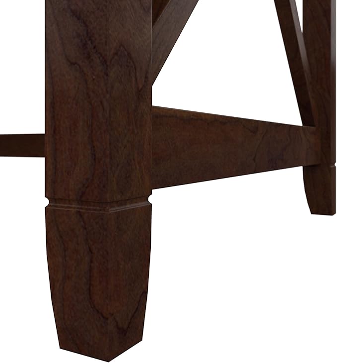 Bush Furniture Key West 60W Modern Farmhouse L Shaped Desk in Bing Cherry | - Image 6
