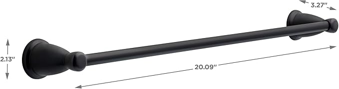 Franklin Brass Kinla 3-Piece Bathroom Set Matte Black 24" Towel Bar Rack - Image 12