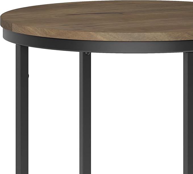SIMPLIHOME Jenna Industrial 18 inch Wide Metal Round Accent Side Table in Warm - Image 4