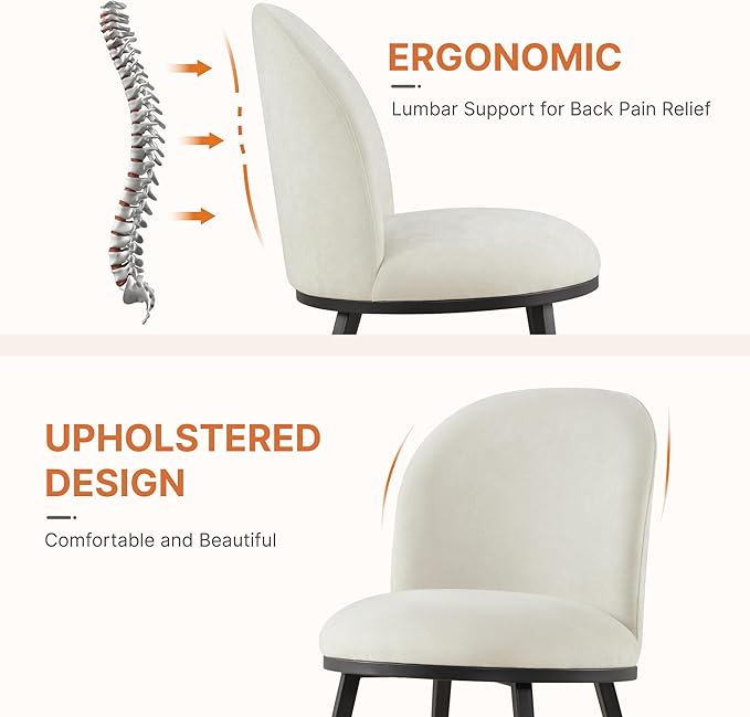 Dining Chairs Set of 6, Fabric Upholstered Dining Room Chairs - Image 4