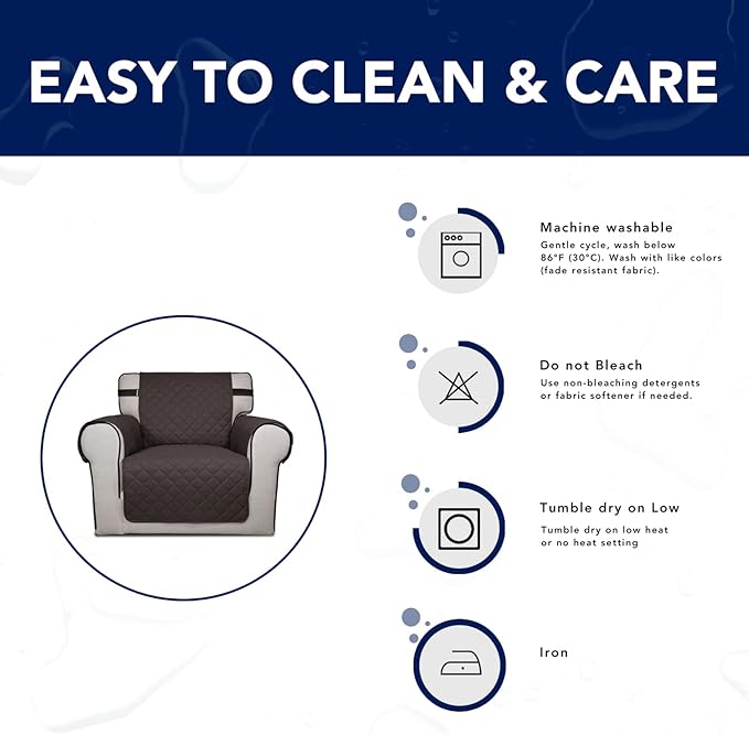 PureFit Reversible Sofa Cover Water Resistant Loveseat Couch Cover, Machine - Image 7
