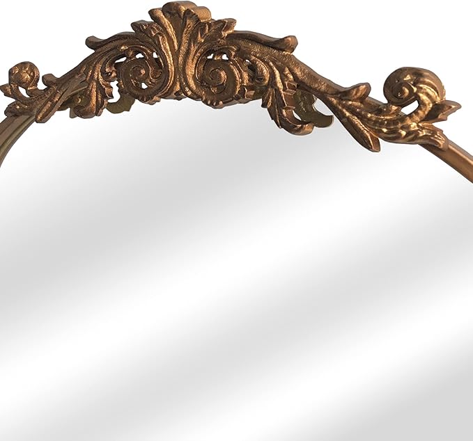 Gold Wall Mirror, Large Arched Vintage Baroque Ornate Mirrors, Traditional - Image 5