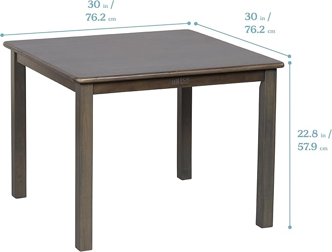ECR4Kids 30in x 30in Square Hardwood Table and Chair Set, 12in Seat Height - Image 2