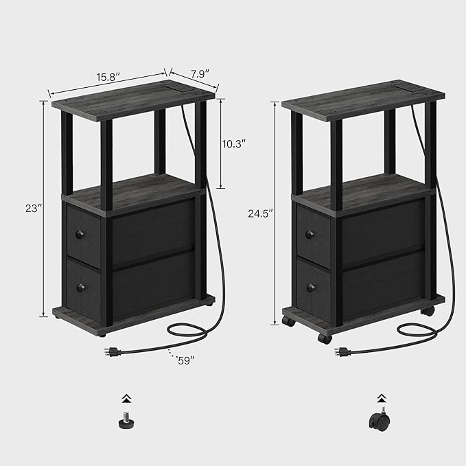 TUTOTAK Small Narrow End Tables, Side Tables - Image 3
