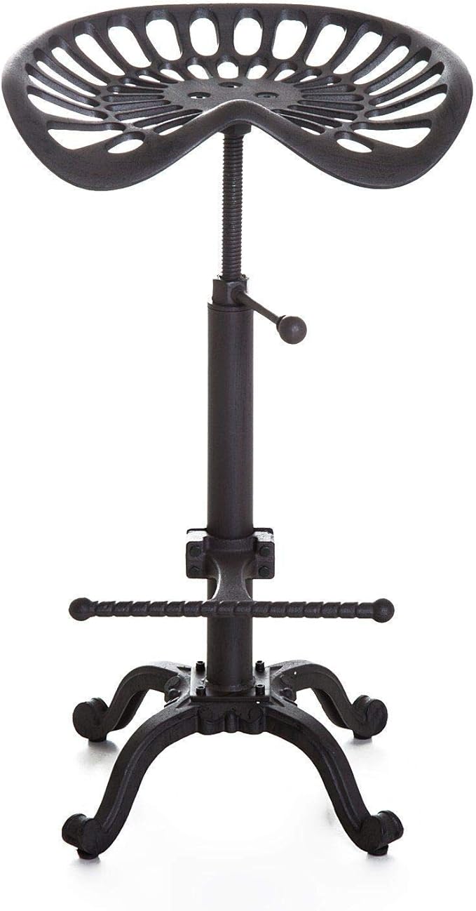LOKKHAN Tractor Seat Bar Stool-Rustic Industrial Bar Stool-Farmhouse Cast Iron by LOKKHAN