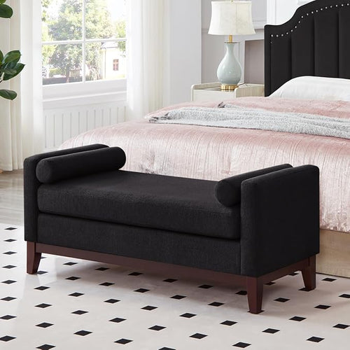 24KF Large Upholstered Boucle Fabric Ottoman by WEMARTHOMEDECOR