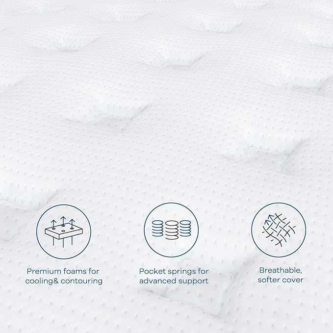 Coolvie 12 Inch King Size Mattress, Firm Feel Fiberglass Free Hybrid Mattress - Image 7