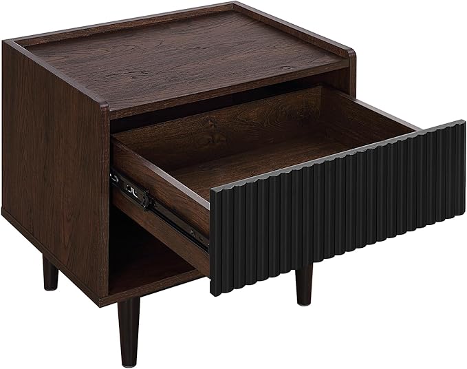Manhattan Comfort Duane Modern Ribbed Nightstand Set of 2, Bedside Table - Image 6
