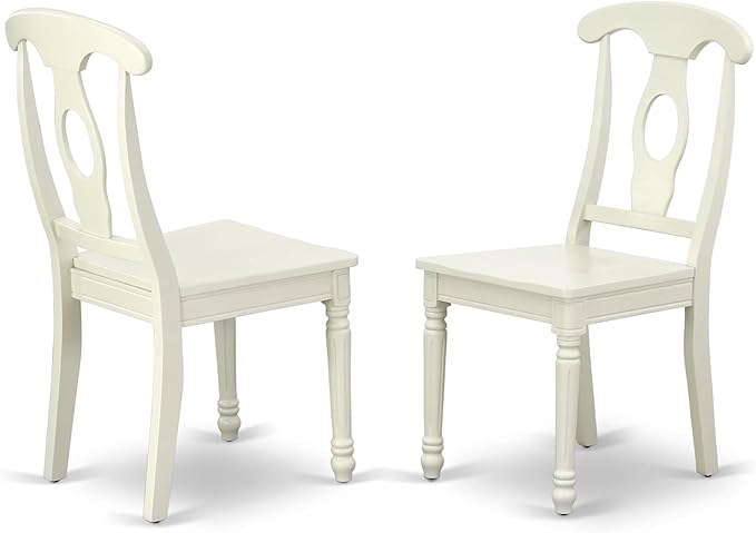 East West Furniture DOKE5-LWH-W 5 Piece Kitchen Table Set - Image 4