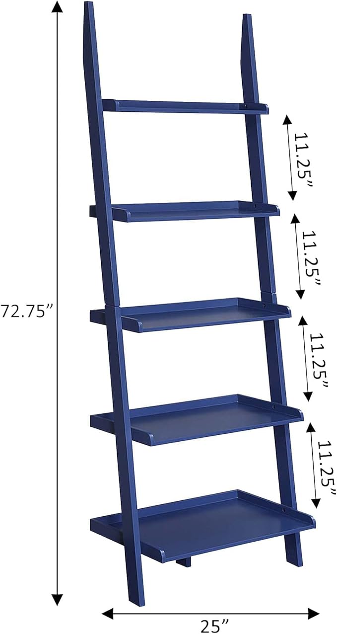 Convenience Concepts American Heritage Bookshelf Ladder, Cobalt Blue - Image 8