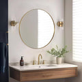 ANDY STAR Gold Round Mirror, 36’’ Brushed Gold Circle Bathroom Mirrors in by ANDYSTAR