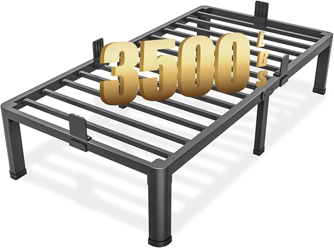 FUIOBYVV Twin Bed Frames with Round Corner Edge Legs, 14 Inch High 3500 lbs by FUIOBYVV