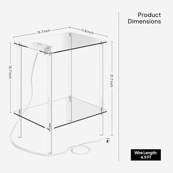 Eglaf Acrylic Side Table Set of 2 - Image 3