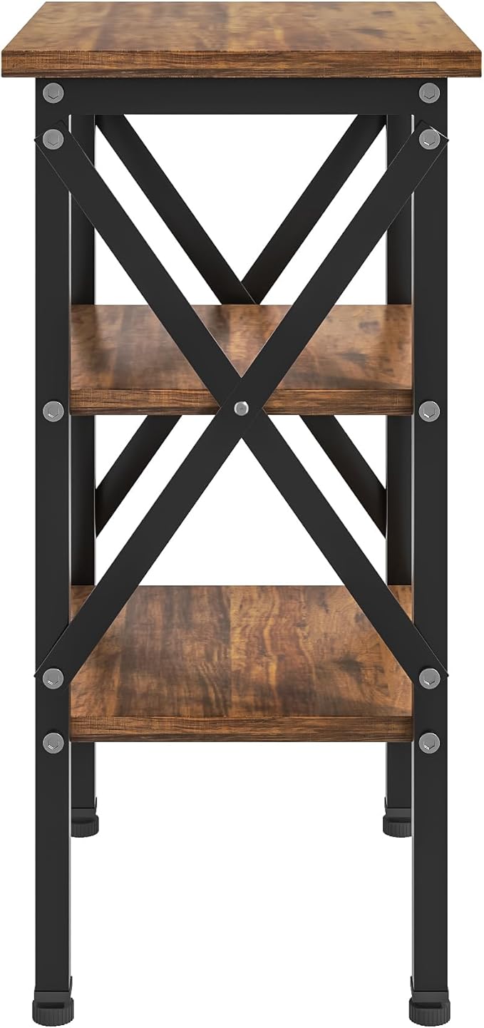 VECELO End Table, Bedside Table, X-Design Reinforced Nightstands, Side Table - Image 5