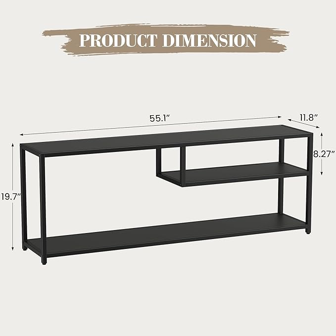 TECHMILLY Modern TV Stand for 65" TV, TV Table - Image 2