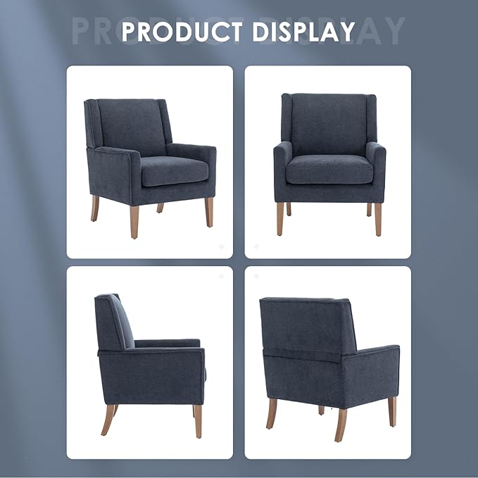 COLAMY Modern Wingback Living Room Chair, Upholstered Fabric Accent Armchair - Image 6