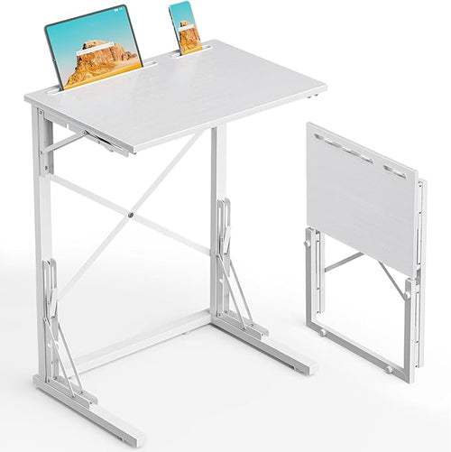 21''Wx28''H Folding TV Tray for Eating, Small Foldable C-Shaped Tray Table by Evermagin