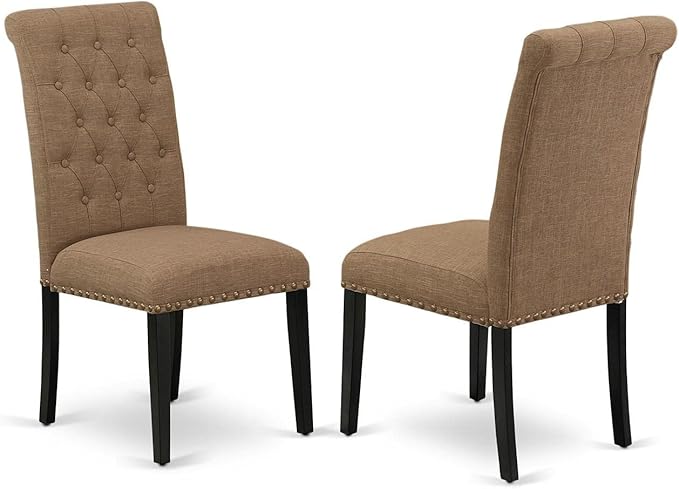 East West Furniture DLBR5-BLK-17 5 Piece Kitchen Table & Chairs Set Includes a - Image 3