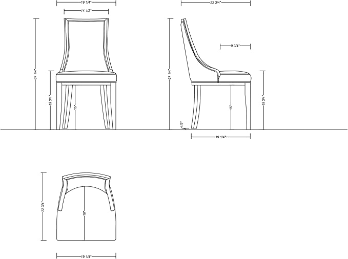 Manhattan Comfort Grand Avenue Faux Leather Dining Chairs, Parsons Accent - Image 4