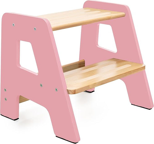 2-Step Wooden Step Stool for Toddlers | Kids Stool for Bathroom Sink & Kitchen by Ocodile