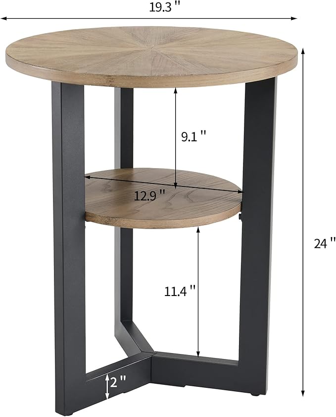 MODERION Round End Table with Storage - Image 2