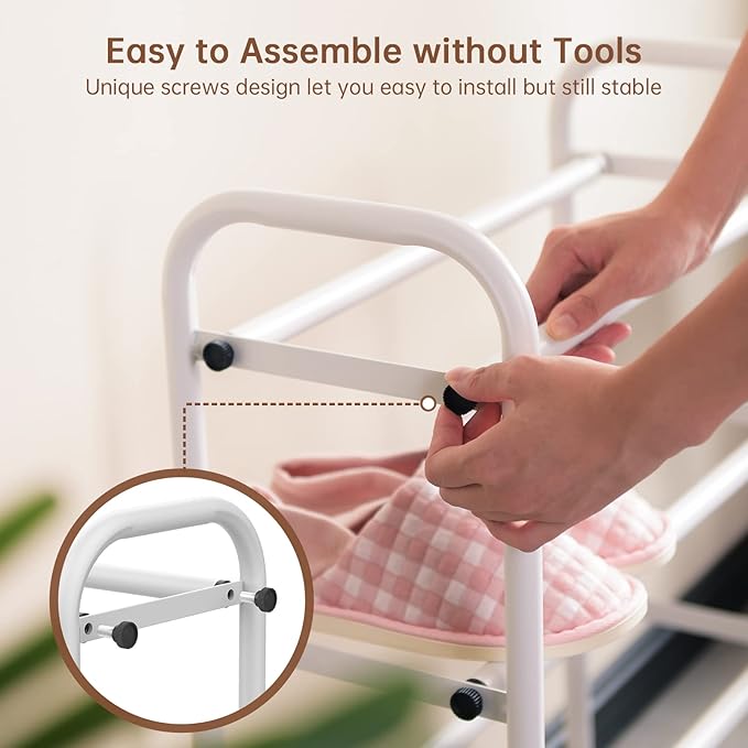 Gonfoam 3-Tier Expandable Shoe Rack, Adjustable Shoe Shelf Storage Organizer - Image 4