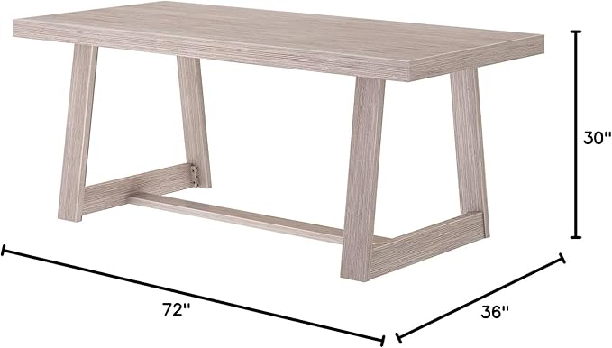 Plank+Beam 72 Inch Farmhouse Dining Table, Solid Wood Rustic Kitchen Table - Image 2