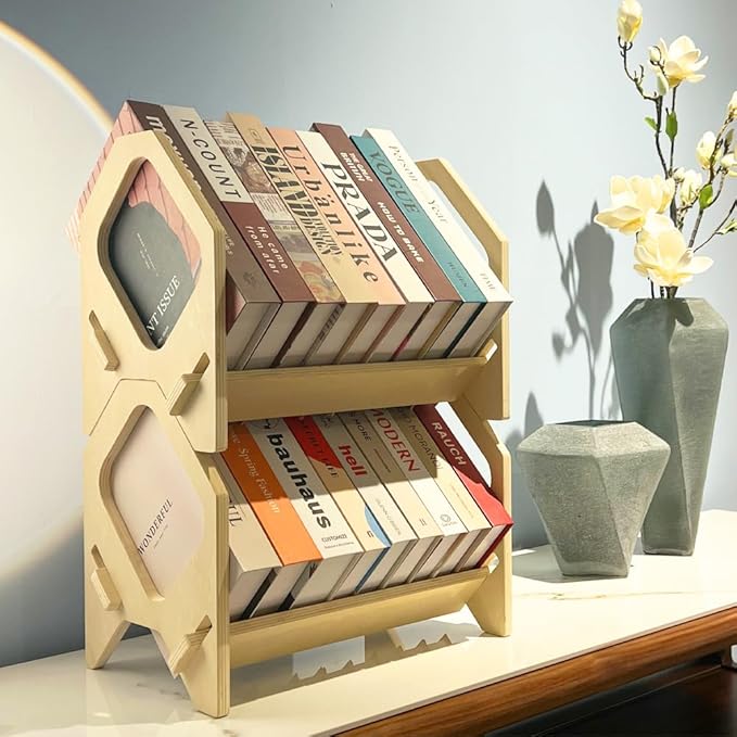 Desktop Bookshelf, Stackable Book Organizer - Image 8