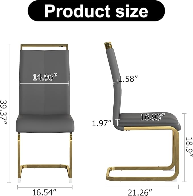 Dining Chairs Set of 8, Faux Leather - Image 2