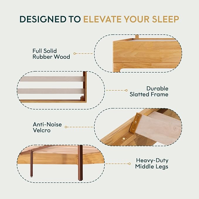 Nipe Platform Bed Frame with Headboard Size King - Image 3