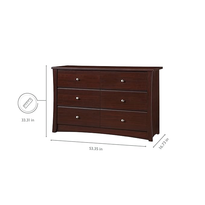 Storkcraft Crescent 6 Drawer Bedroom Dresser – GREENGUARD Gold Certified Dresser - Image 9